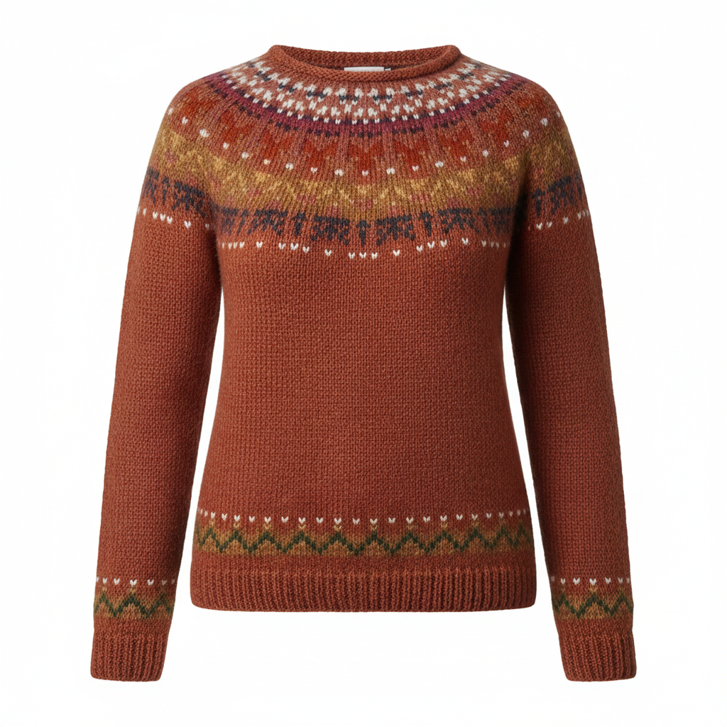 Elegant Fair Isle Crewneck Sweater