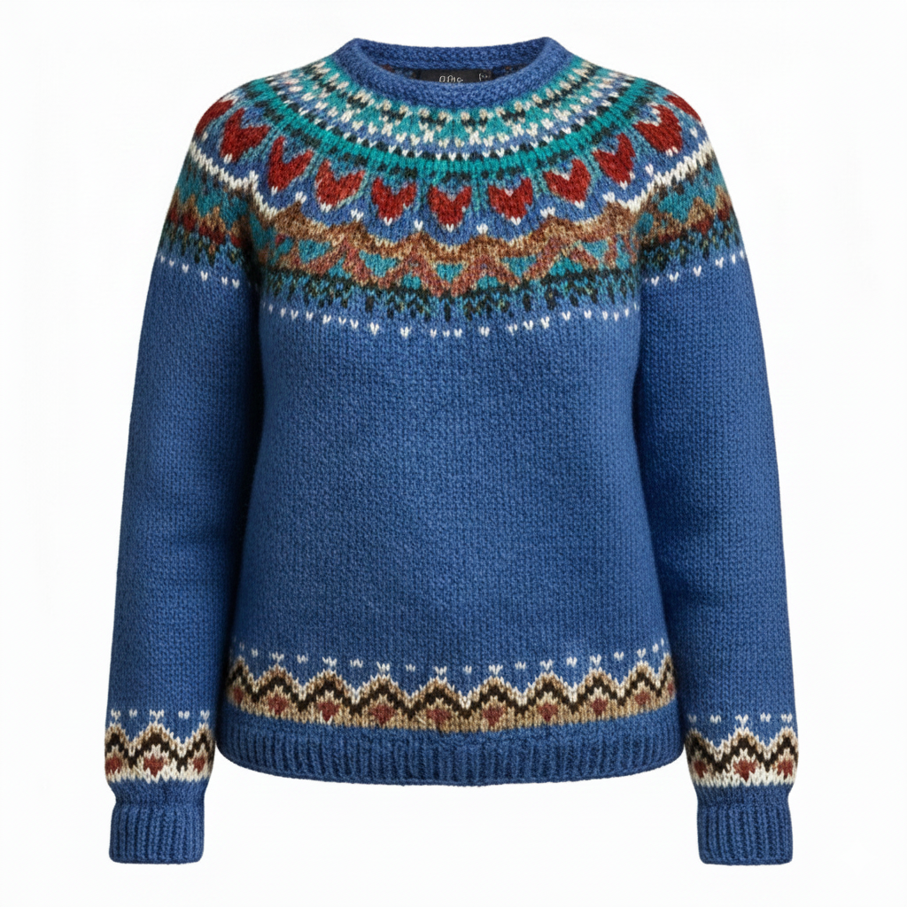 Classic Scandinavian Pattern Sweater for Women